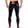 XRUB Latex Pantalon en latex Xrub avec Zip Avant/Arrière Noir-Jaune